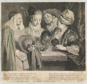 Koketten, die galante Männer am Treffpunkt sehen wollen von Jean Antoine Watteau